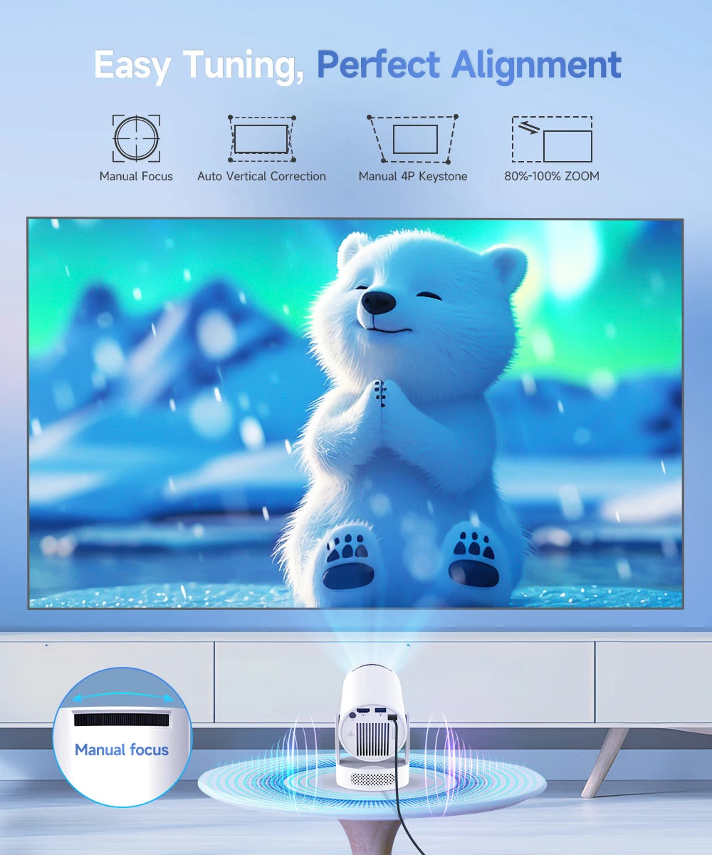 Magcubic HY300 Pro+ 8K Outdoor Projector 8000 Lumens Android 14 WiFi 6 BT5.4 Portable 5W HiFi Speaker 720P HD