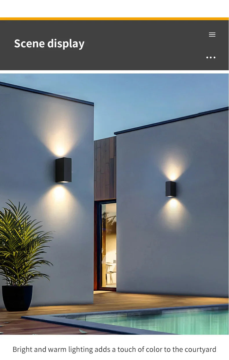 GU10 Base Outdoor Waterproof Wall Lights Garden Porch Wall Lighting LED Wall Lamps AC86-265V Indoor Bedroom Bedside Decorati