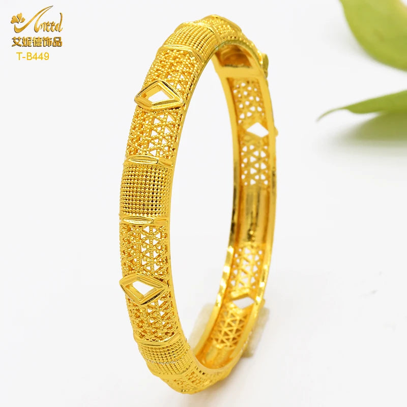 ANIID Luxury Dubai braccialetti Color oro per le donne braccialetti africani indiani placcati in oro 24 carati Charm Wedding gioielli arabi etiopi