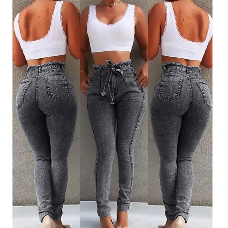 Jeans Donna Trendy in Denim 2024, Stile Streetwear Estivo, Pantaloni in Cotone, Vendita all'Ingrosso, Spedizione Diretta, Abbigliamento di Qualità dalla Fabbrica