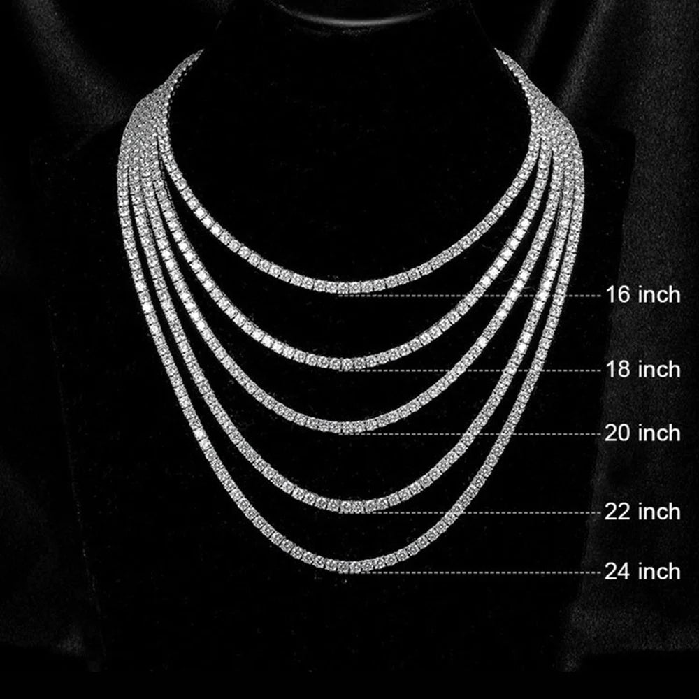 3mm 4mm 5mm 1 fila catena da tennis zircone bling materiale in rame collana hip hop uomo e donna gioielli ghiacciati nome inciso gratuito