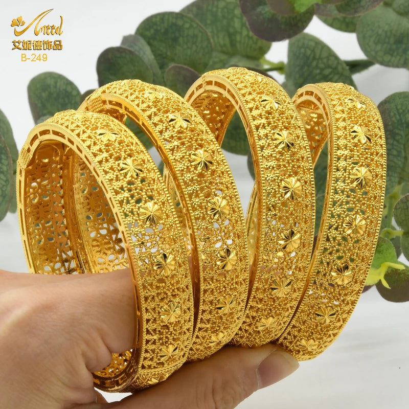 ANIID Luxury Dubai braccialetti Color oro per le donne braccialetti africani indiani placcati in oro 24 carati Charm Wedding gioielli arabi etiopi