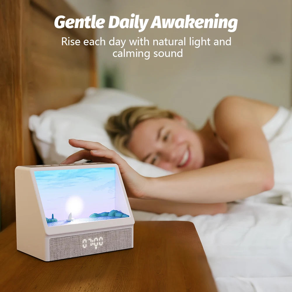 Despertador Sunrise, lámpara de noche con Bluetooth, decoración de mesa, luz de ambiente con mando a distancia y 5 niveles de brillo