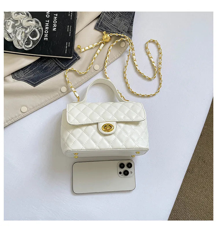 Borsa a Tracolla alla Moda con Catena, Stile Diamantato, Piccola Borsa a Spalla da Donna, Borsa di Lusso con Sensazione Elegante