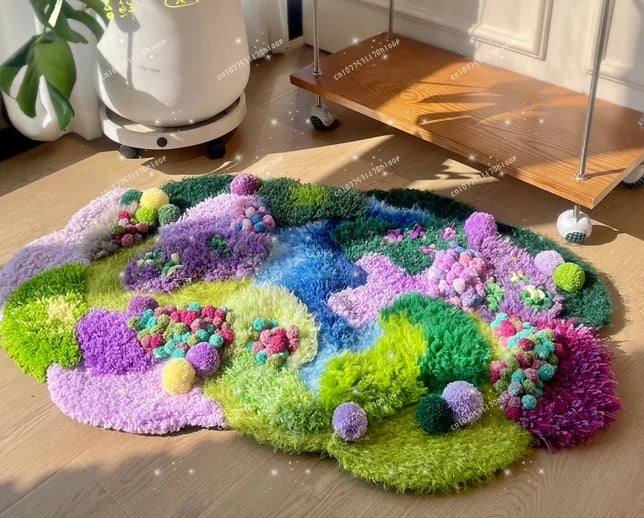 DIY Creative Hand-Woven Carpet Kit Home Decoration, This is a Material Kit, Carpet Accessories Need to Be Assembled by Yourself