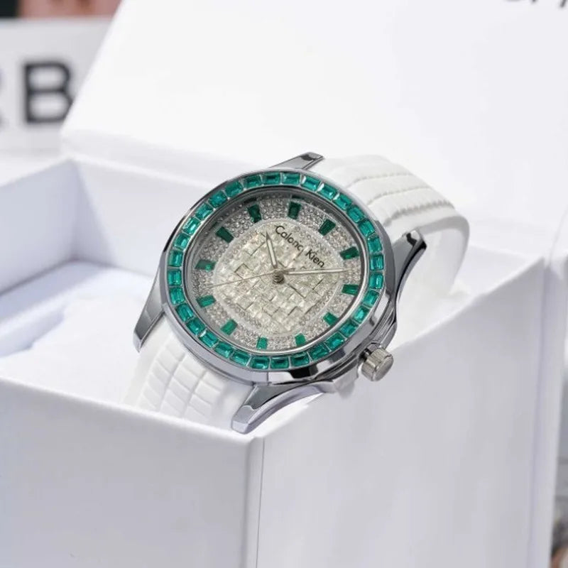 Orologio da Polso Meccanico di Lusso da Uomo con Diamanti, Impermeabile 100M, con Lancette Luminose e Funzione Data