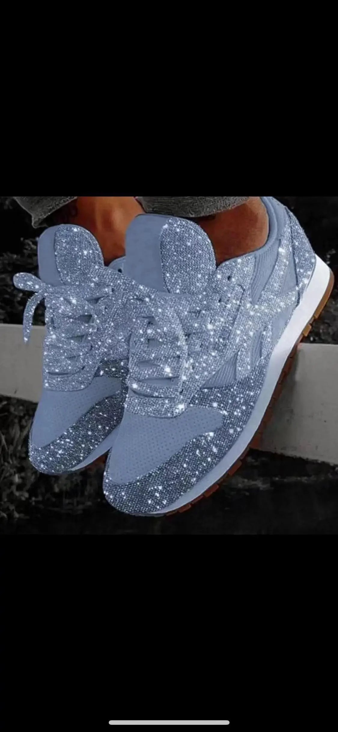 Scarpe Sportive Casual Donna 2020 Nuovo Stile Autunnale con Paillettes, Tacco in Spugna, Traspiranti, con Strass, Suola Spessa, per Studentesse, Taglie Forti
