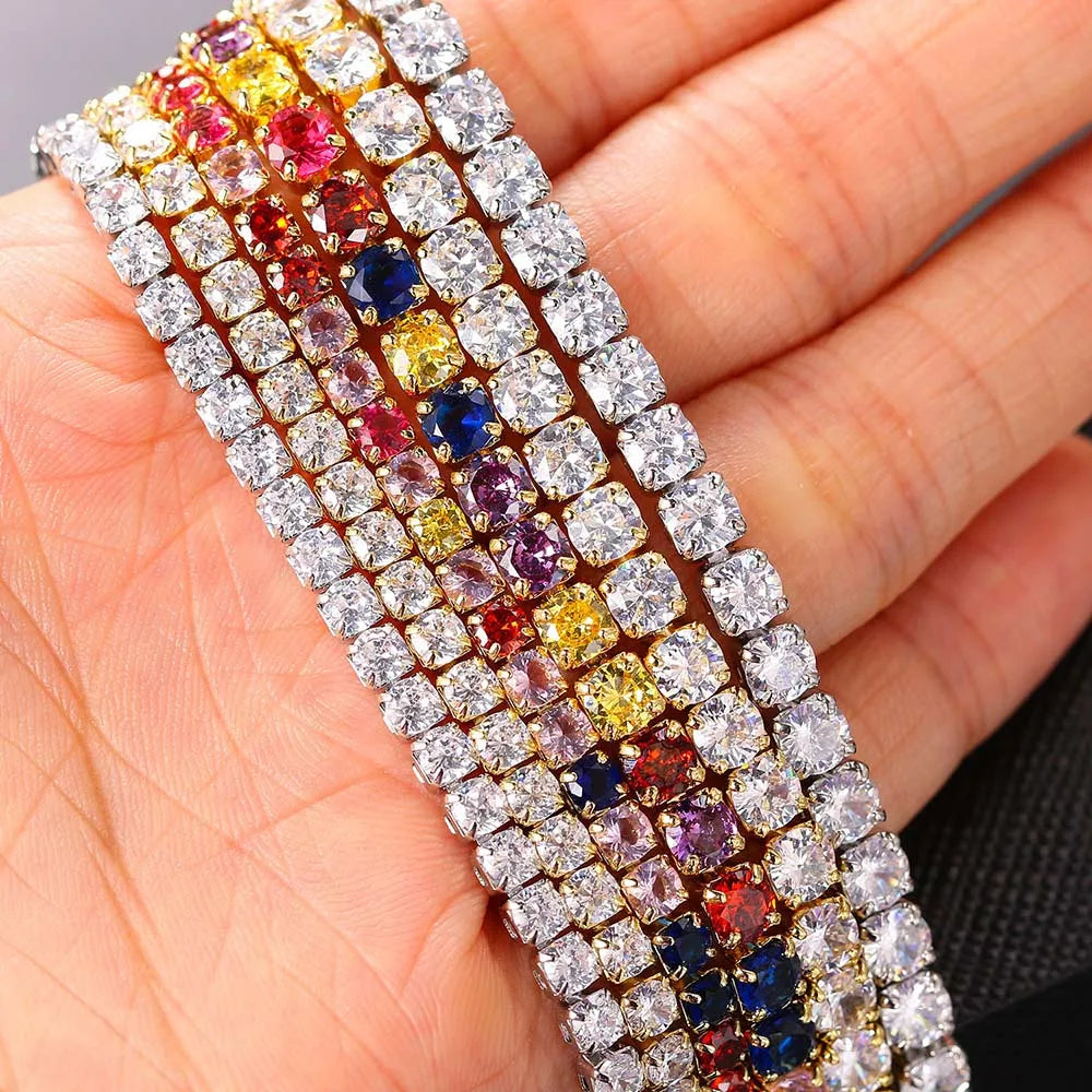 Collana girocollo semplice ghiacciata da tennis CZ per donna uomo catena corta in cristallo sul collo accessori tendenza Hip Hop gioielli OHN016