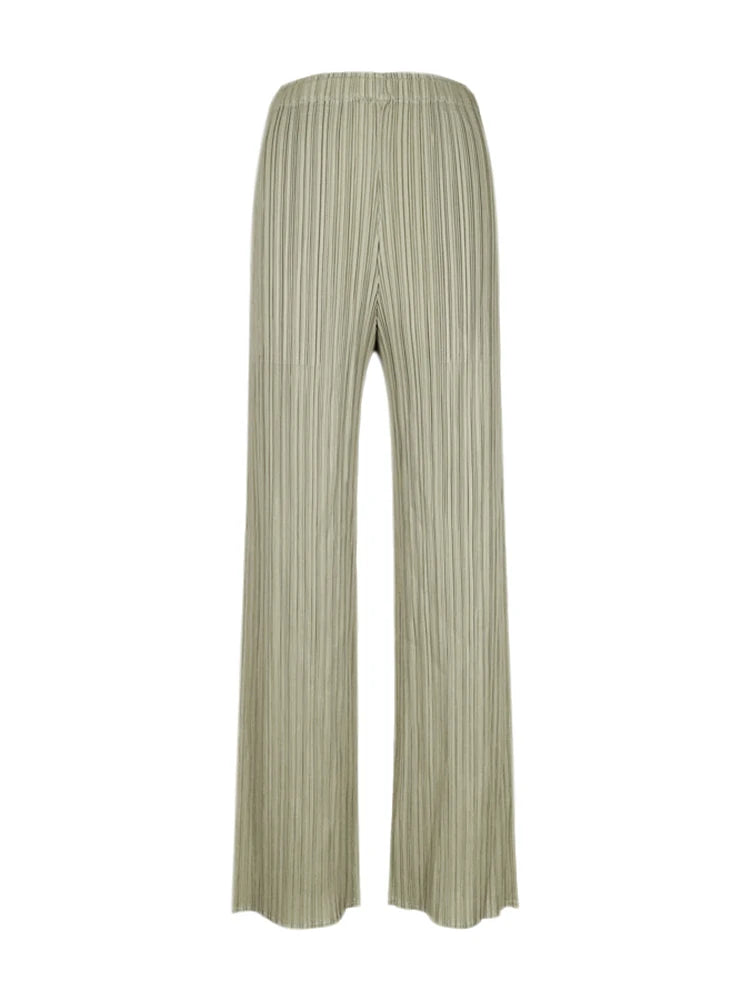 Pantaloni a vita alta a pieghe dritti larghi classici di design Miyake eleganti casual da donna primavera estate autunno disponibili