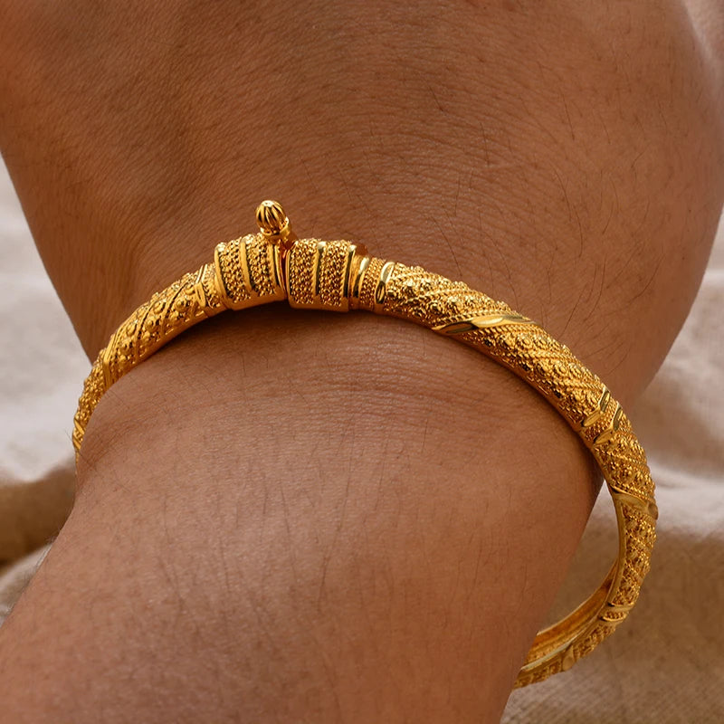 Bracciali Placcati Oro in Stile Dubai per Donne, Gioielli di Lusso per Matrimoni Arabi