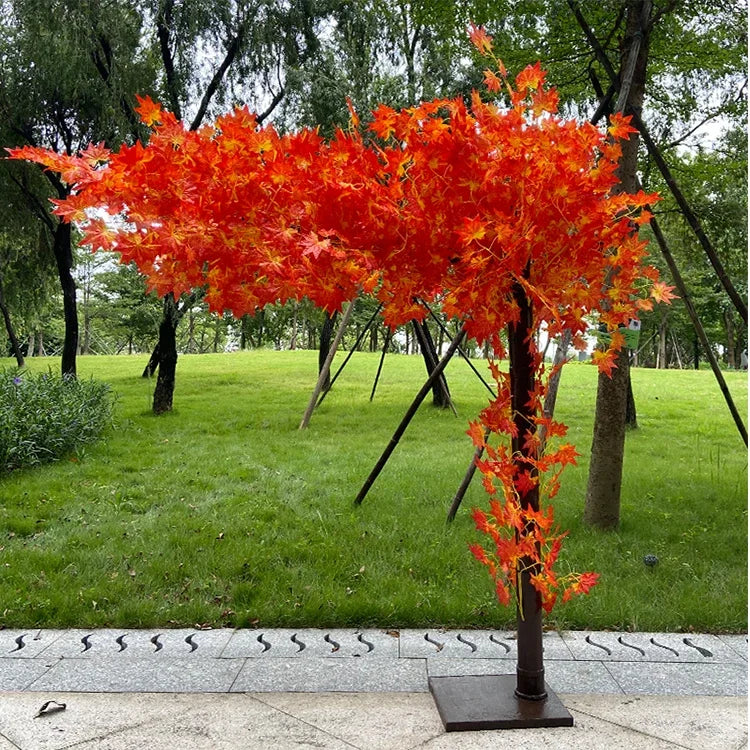 Romantic Simulation cherry tree double layer blooming cherry large plant cafe hotel shopping mall floor Decor props fake tree