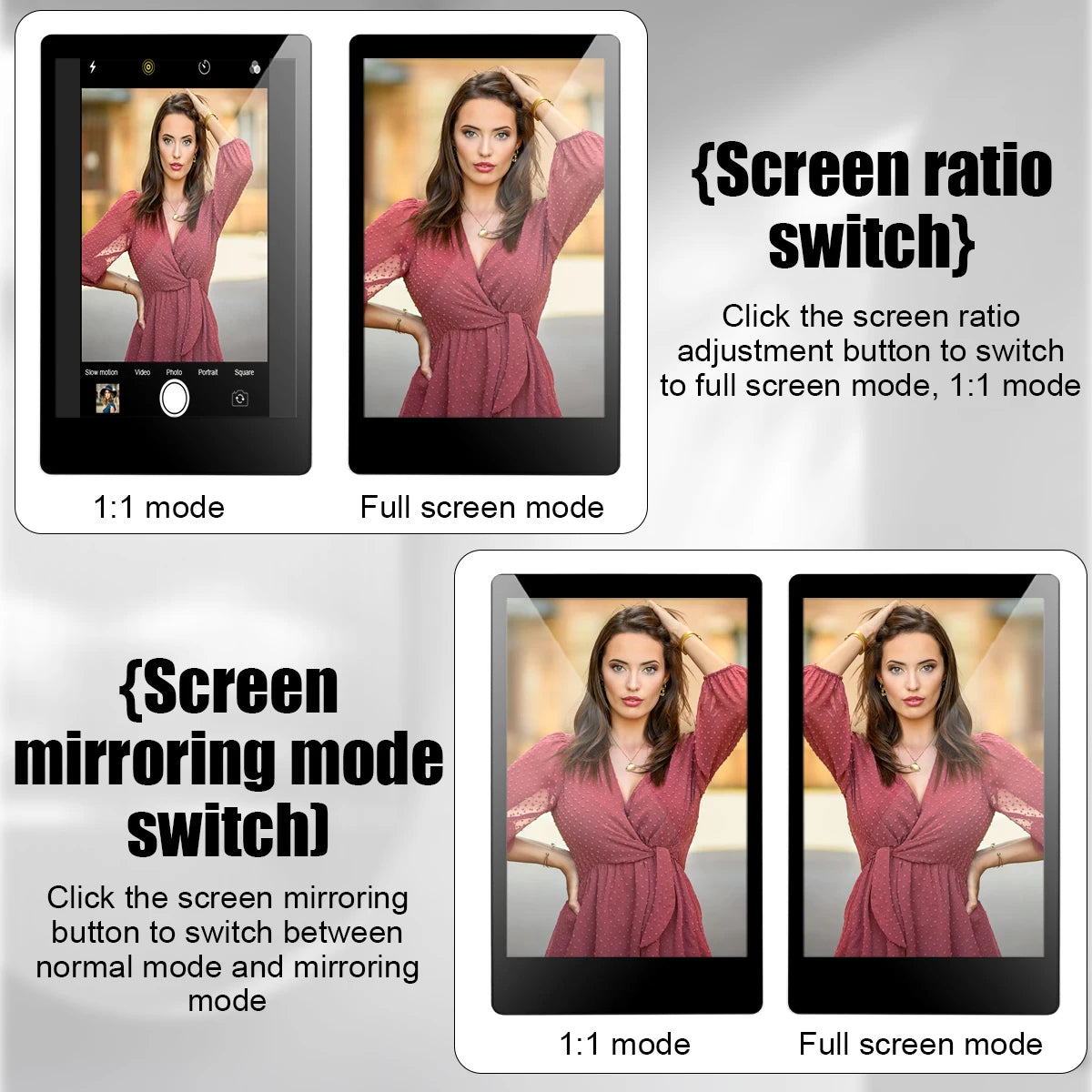 Wireless Vlog Mobile Magnetic Selfie Screen Using Phone Rear Camera for Selfie Vlog or Live Stream Compatible.