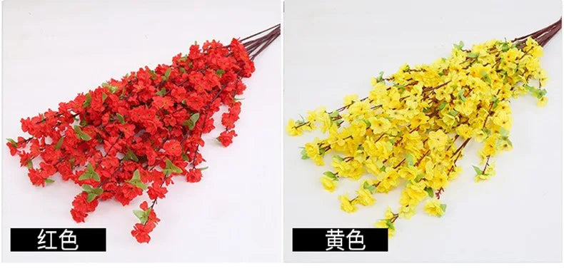 Adornos de melocotón artificiales para sala de estar, decoración de paisajismo de árbol falso de 65 cm, decoración de festival de flores falsas flexibles