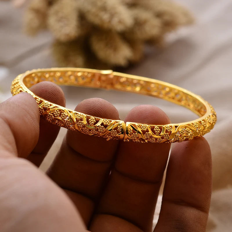 Bracciali Placcati Oro in Stile Dubai per Donne, Gioielli di Lusso per Matrimoni Arabi
