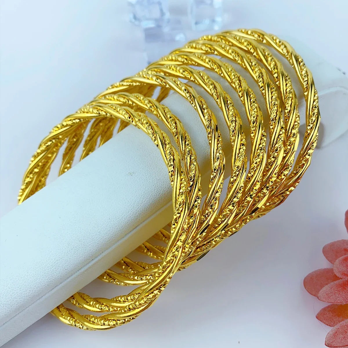 Braccialetto di lusso Dubai 24K Color oro per le donne bracciali africani brasiliani indiani gioielli firmati da sposa regali per feste 62mm