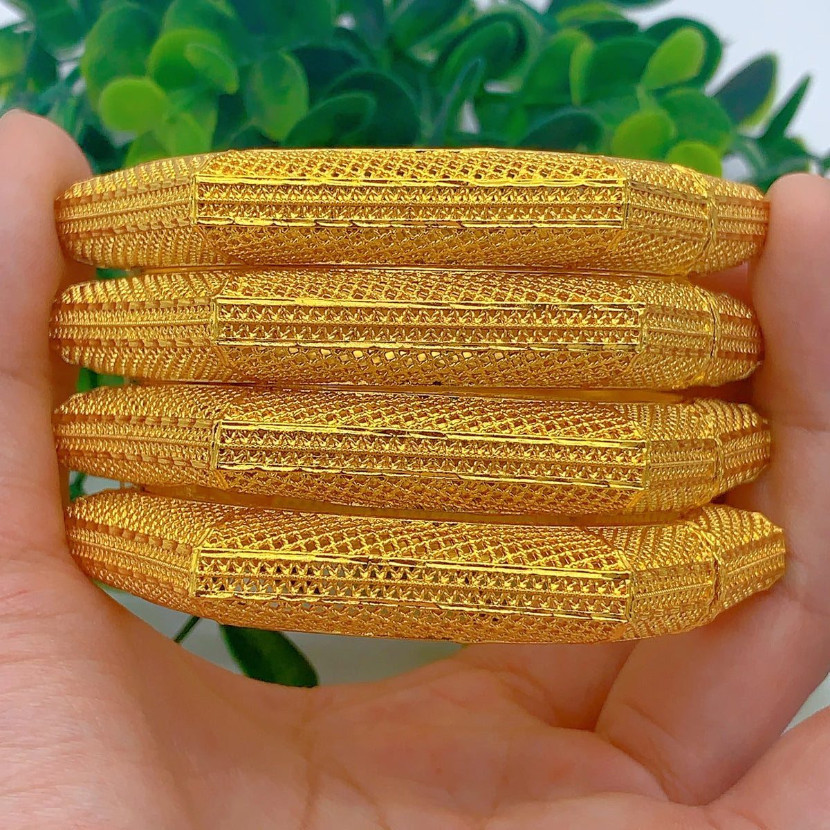 Bracciali da Sposa in Stile Arabo Color Oro 24k per Donne, Bracciale Geometrico di Dubai, Gioielli Africani Eritrei per Matrimoni, Regalo per Feste, Vendita all'Ingrosso