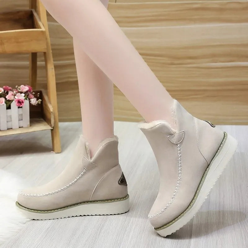 Stivali da neve Donna Slip on Stivaletti con plateau Scarpe da donna in cotone Stivaletti corti caldi casual invernali Donna Nuovi stivaletti Donna