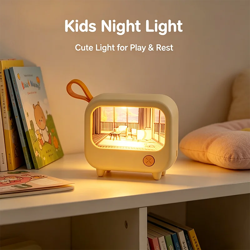 TV Painting Night Light Led Cute Child Learning Table Lamp Room Home Decoration Atmosphere Lighting Mini Desktop Birthday Gift