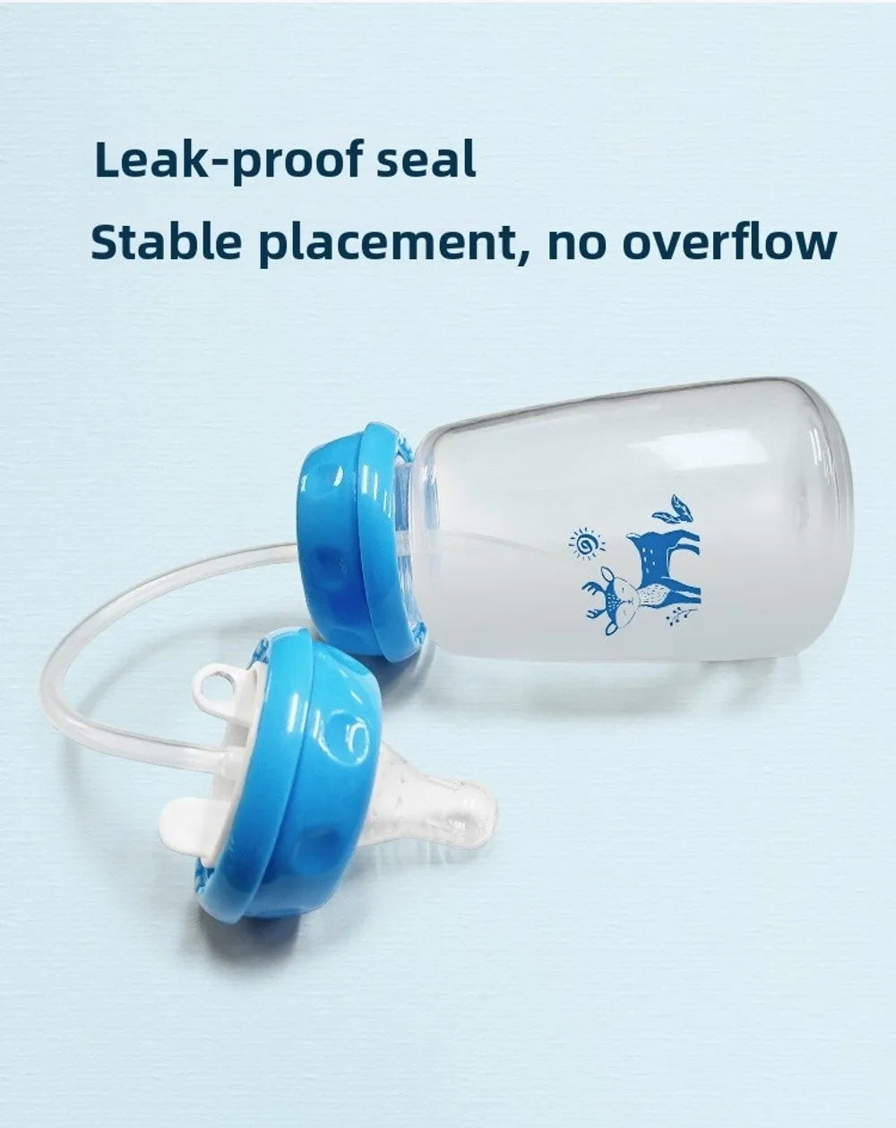 New 5oz/150ml Hands-Free Feeding Bottle Self-Feeding with Straw Brush Bottle Set Normal-Neck Gravity Ball Milk Storage Bottle