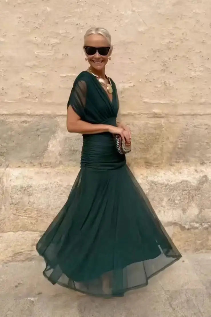 Abito Midi Estivo da Donna con Stampa in Rete e Spalline Sottili, Casual per Feste, Taglie EU e US