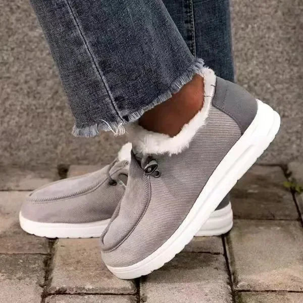 Mocassini caldi da donna inverno nuovi stivali da neve alla caviglia in peluche appartamenti scarpe casual in cotone da donna scarpe sportive con punta tonda solida da donna