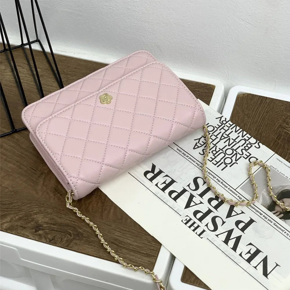 Borsa a Catena in Stile Tweed alla Moda, Nuova Borsa Quadrata Versatile, Borse di Nicchia, Borsa a Tracolla Singola per Donne