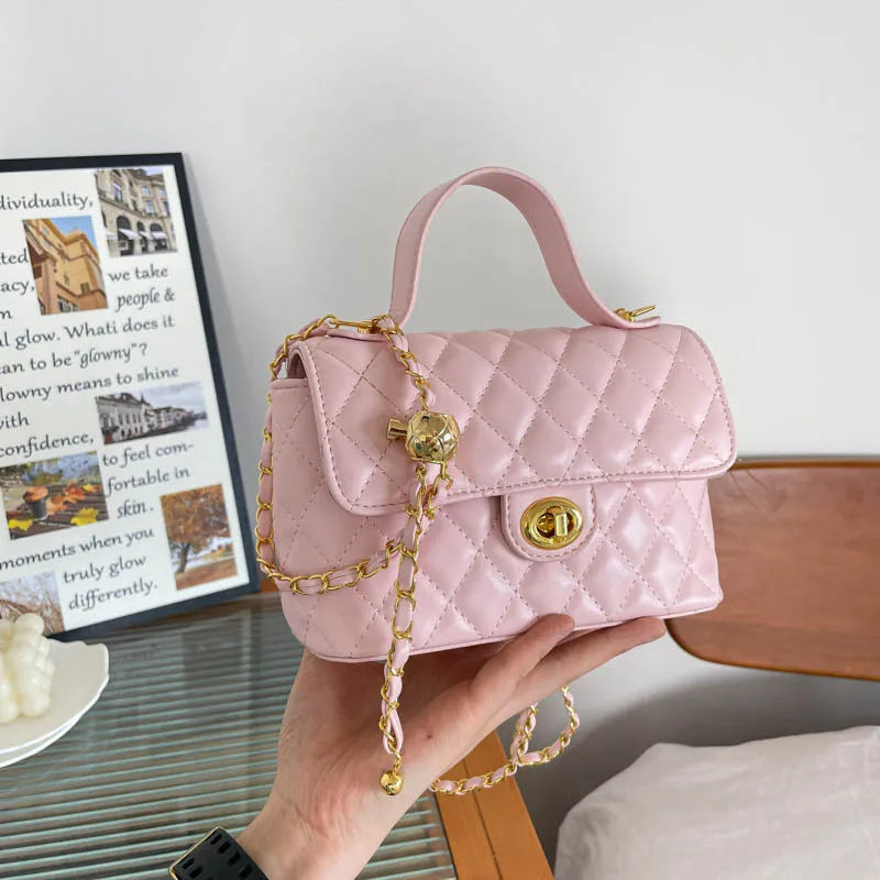 Borsa a Tracolla alla Moda con Catena, Stile Diamantato, Piccola Borsa a Spalla da Donna, Borsa di Lusso con Sensazione Elegante
