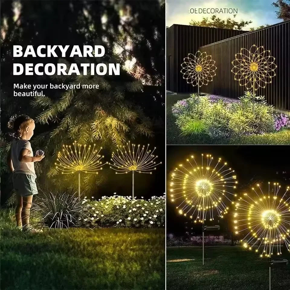 3/1pcs LED Solar Firework Lights Garden Decoration Fairy Lights Waterproof Outdoor Dandelion Lawn Lamp for Garden Lawn Decor
