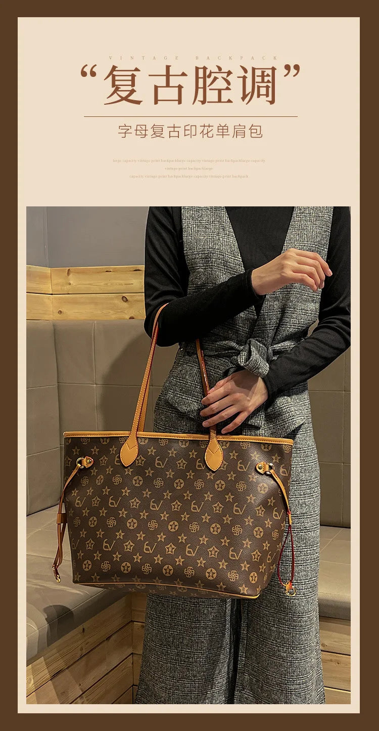 Elegante Borsa Fasciatoio in Pelle da Donna, Borsa a Tracolla Classica da Designer Parigino, Borsa a Spalla Grande Capacità da Donna, Popolare