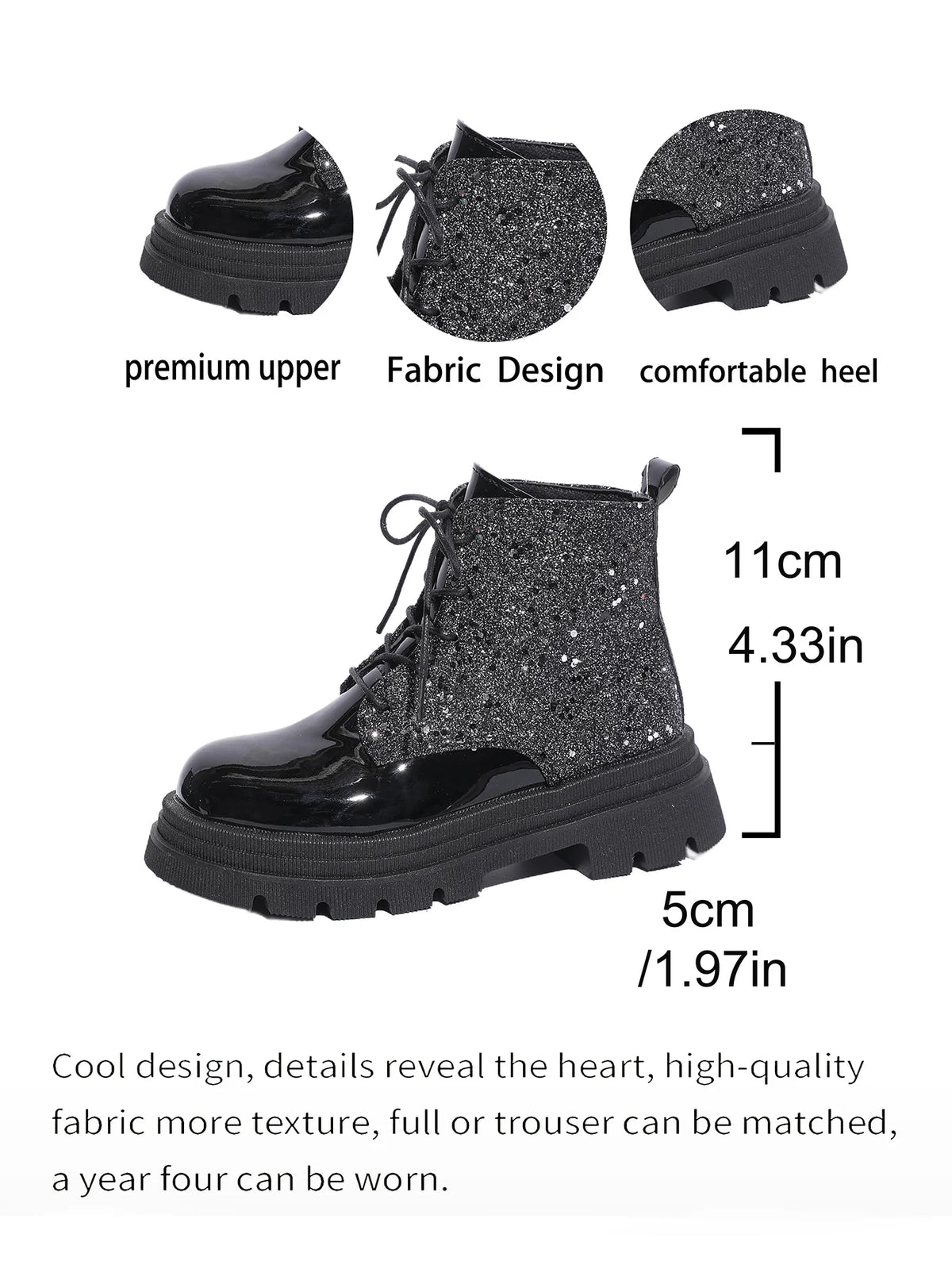 Scarpe da donna 2024 Stivali da donna alla moda argento lucido Stivali Chelsea casual e versatili Scarpe con plateau comode e calde