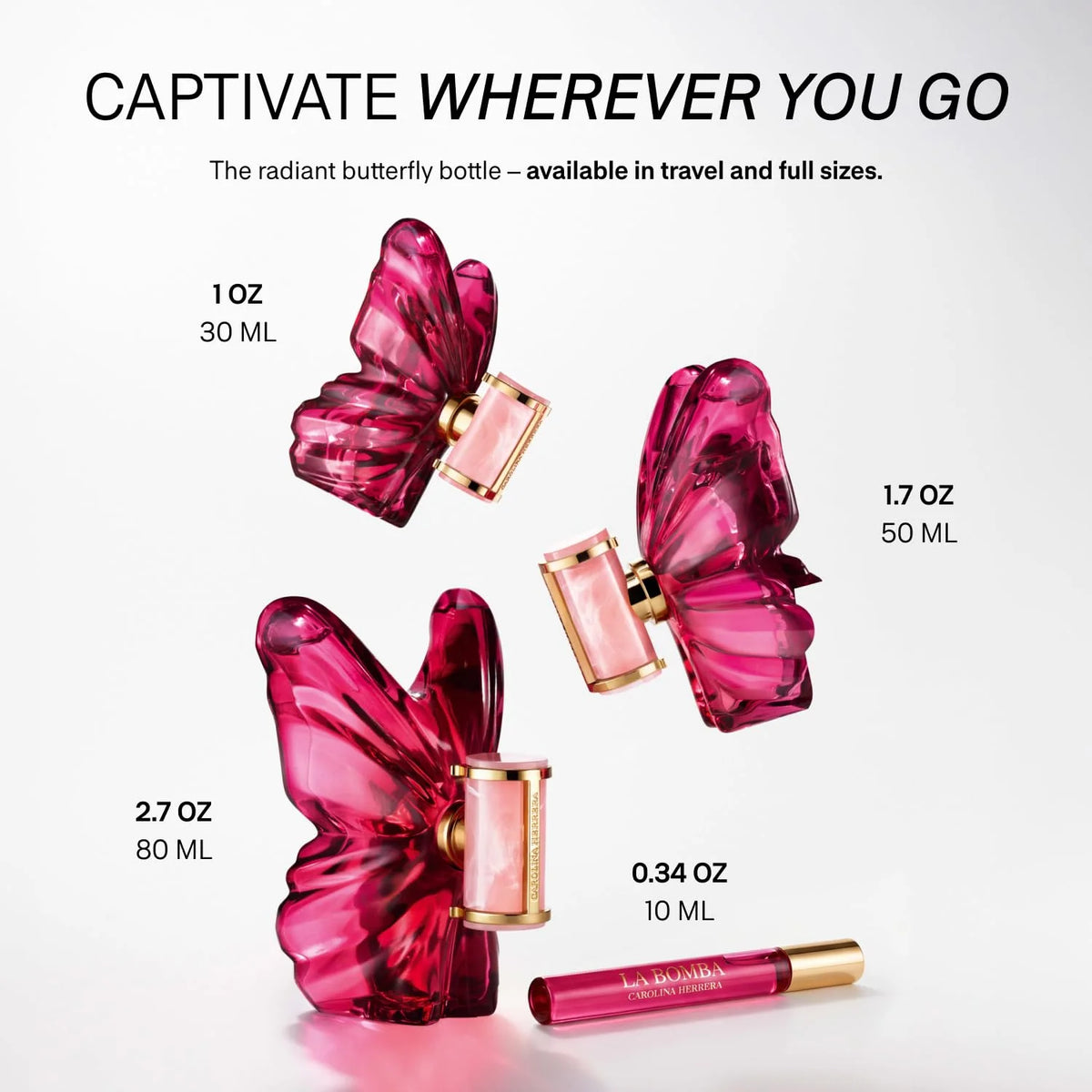 Carolina Herrera La Bomba Eau De Parfum 80ml, profumo floreale e fruttato di lusso per donna, fragranza femminile a lunga durata, regalo per lei