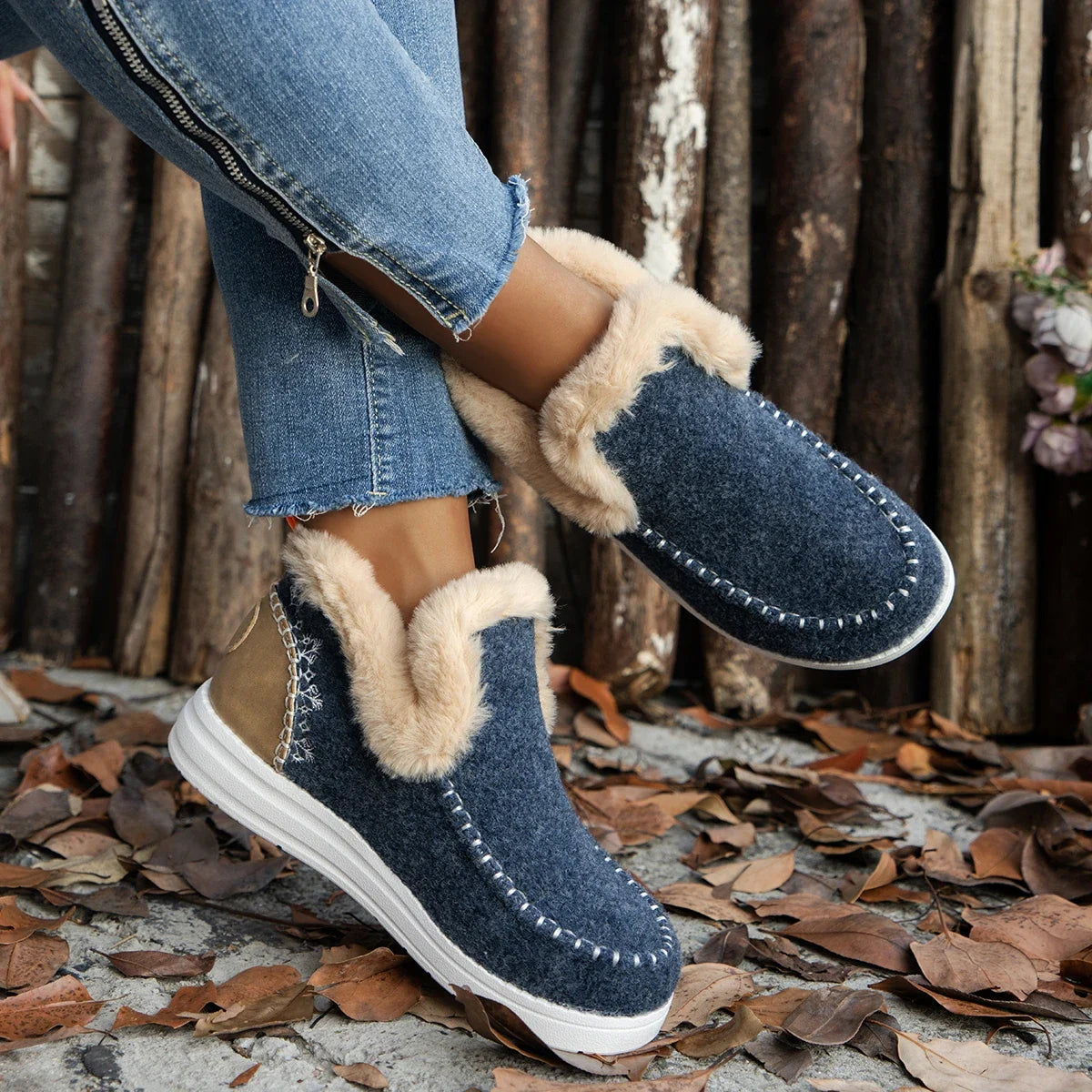 Appartamenti invernali Donna Stivaletti da neve Scarpe corte in cotone felpato Designer invernale Scarpe casual calde 2024 Tendenza Walking Zapatos Ladies