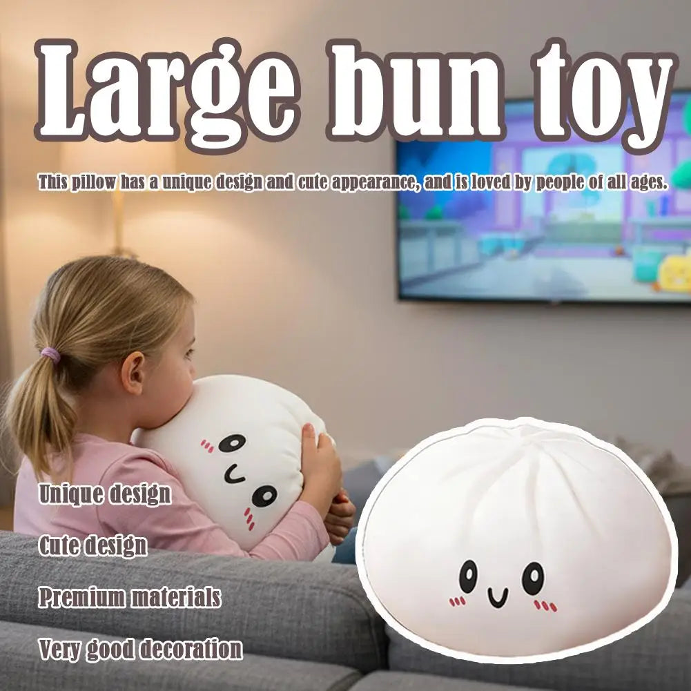Cute Giant Dumpling Plush Pillow Soft PET Stuffed Squishy Toy Hug Companion Home Sofa Bed Decor Stress Relief Toy for Kids Adult