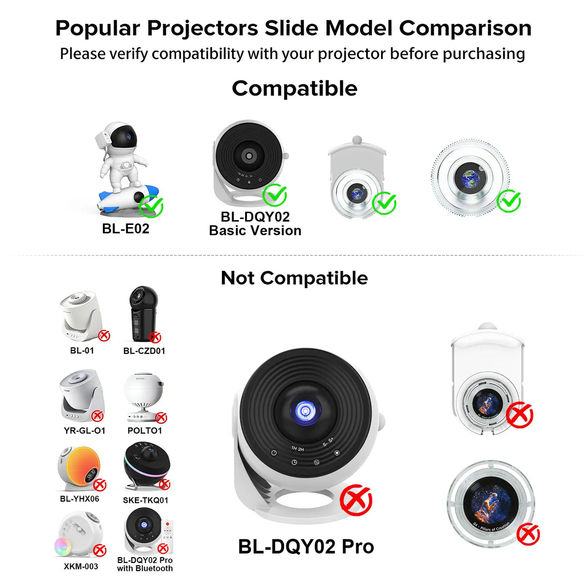 Night Light Galaxy Projector Starry Sky Projector Planetarium Lamp 6 Pack (Projector Not Included)