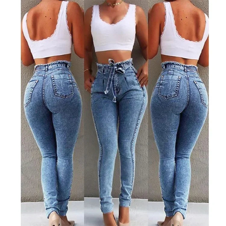Jeans Donna Trendy in Denim 2024, Stile Streetwear Estivo, Pantaloni in Cotone, Vendita all'Ingrosso, Spedizione Diretta, Abbigliamento di Qualità dalla Fabbrica