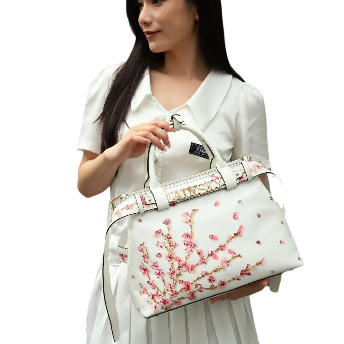Borsa da Donna con Stampa Floreale, Grande Capacità, Lussuosa Borsa a Mano, Elegante Borsa a Tracolla, Accessorio Quotidiano per Outfit Femminili