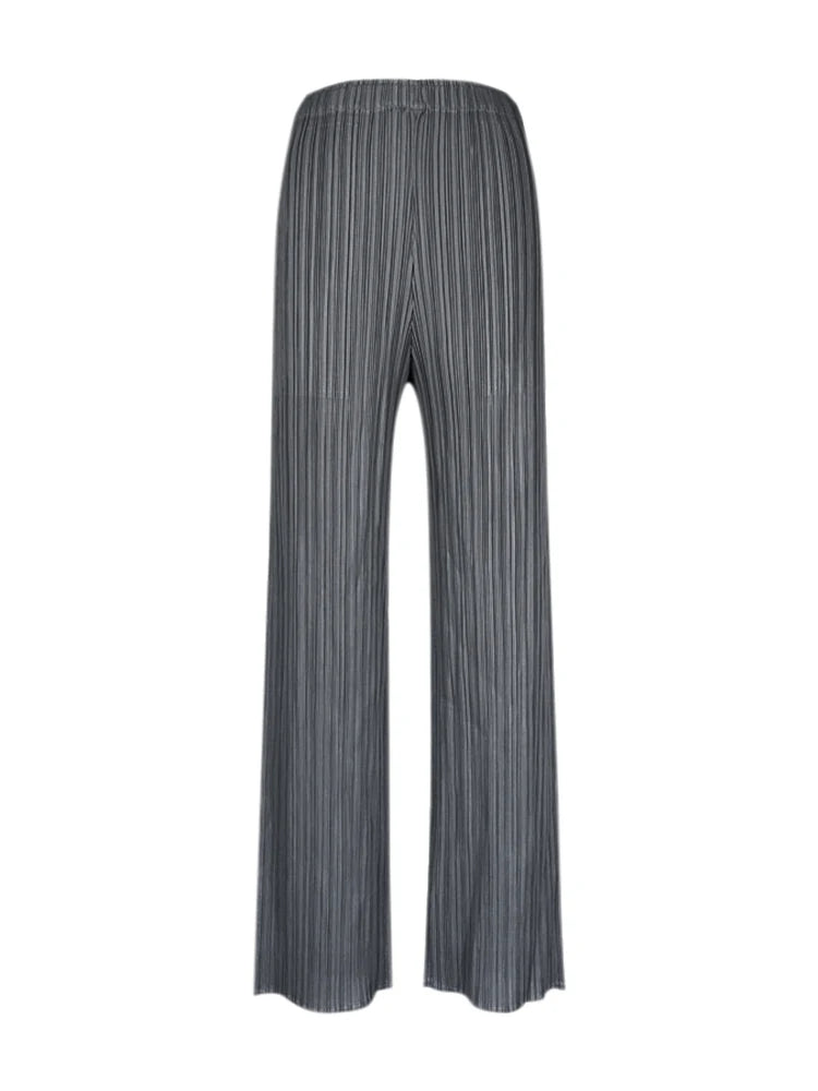Pantaloni a vita alta a pieghe dritti larghi classici di design Miyake eleganti casual da donna primavera estate autunno disponibili
