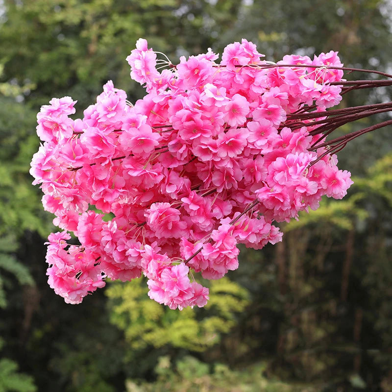 Artificial Cherry Branches Three Pronged Encrypted Peach Cherry Blossom Branch Wedding Arch Activity Living Room Home Decoration