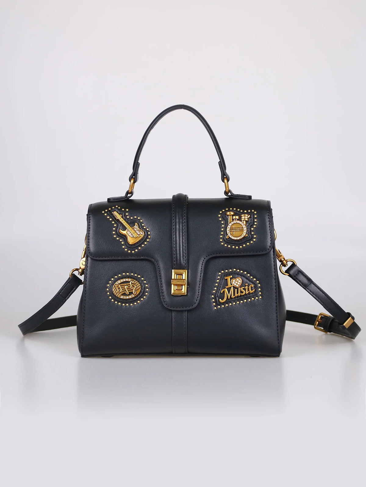 Borsa a Spalla Singola da Donna 2026, Nuova Moda, Borsa a Mano Popolare e di Lusso con Decorazione a Stemma in Metallo Retrò e Pelle di Alta Qualità