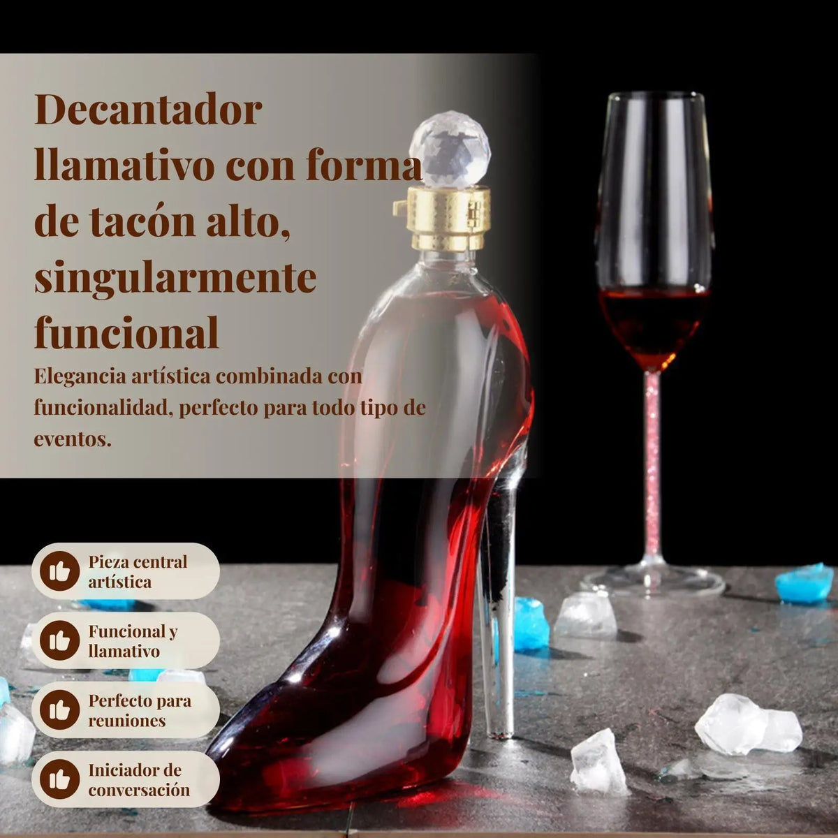 Bottiglia di vino con tacco alto Decanter per whisky Bottiglia di vino con bolle di vetro Bottiglia di vino con vodka al rum per il fratello Regalo del padre Regali unici