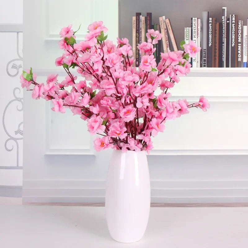 Artificial Peach Blossom 65cm Branch Spring Plum Cherry Blossom Silk Flower Tree Decoration Home Wedding DIY Decoration