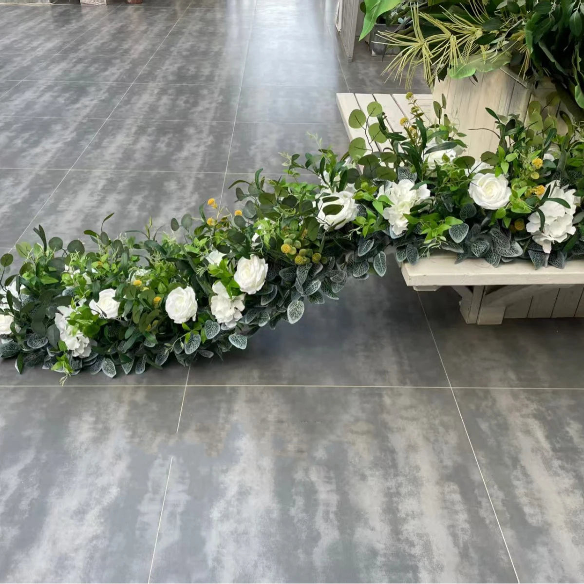 Custom Artificial Flowers Strips Arrangement Event Backdrop Arch Decor Wall Hanging Floral Row Table Sofa Runner Wedding Props