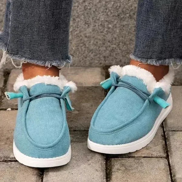 Mocassini caldi da donna inverno nuovi stivali da neve alla caviglia in peluche appartamenti scarpe casual in cotone da donna scarpe sportive con punta tonda solida da donna