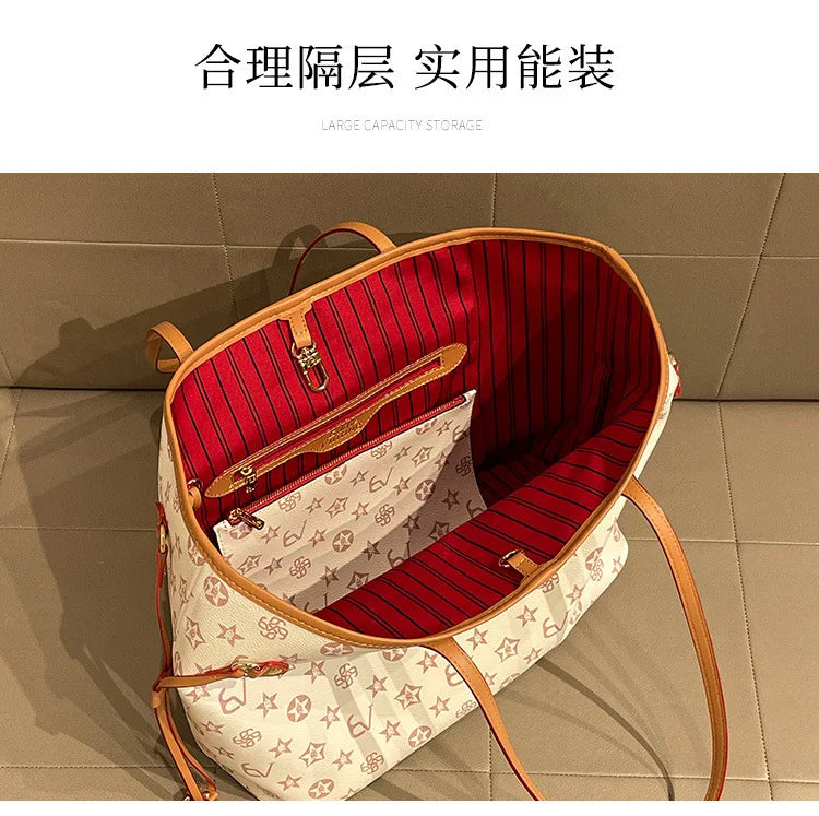Elegante Borsa Fasciatoio in Pelle da Donna, Borsa a Tracolla Classica da Designer Parigino, Borsa a Spalla Grande Capacità da Donna, Popolare