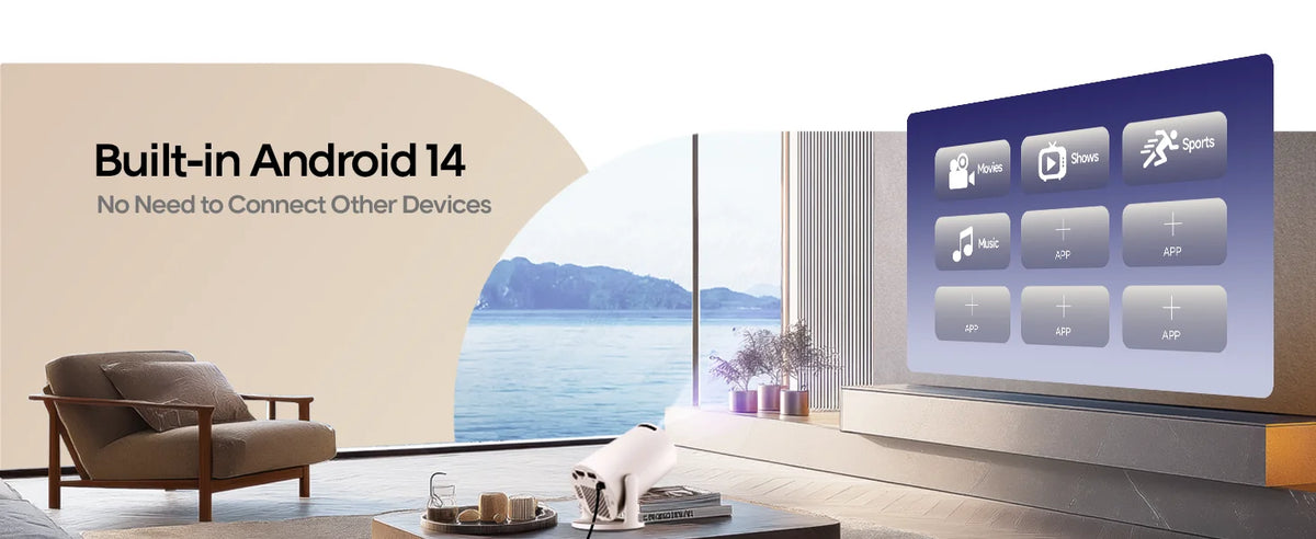 Magcubic HY300 Pro+ 8K Outdoor Projector 8000 Lumens Android 14 WiFi 6 BT5.4 Portable 5W HiFi Speaker 720P HD
