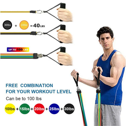 Set 11 Bande Elastiche Fitness Resistenza