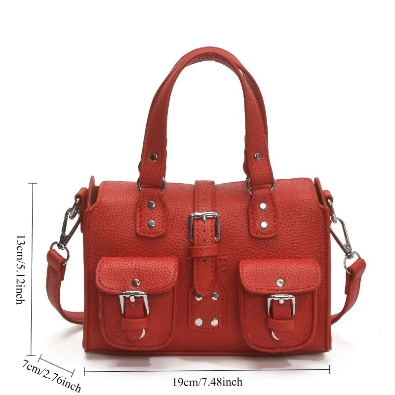 Borsa a Tracolla Stile Retrò Europeo e Americano, Borsa a Spalla Singola con Motivo Lychee, Borsa Messenger da Donna