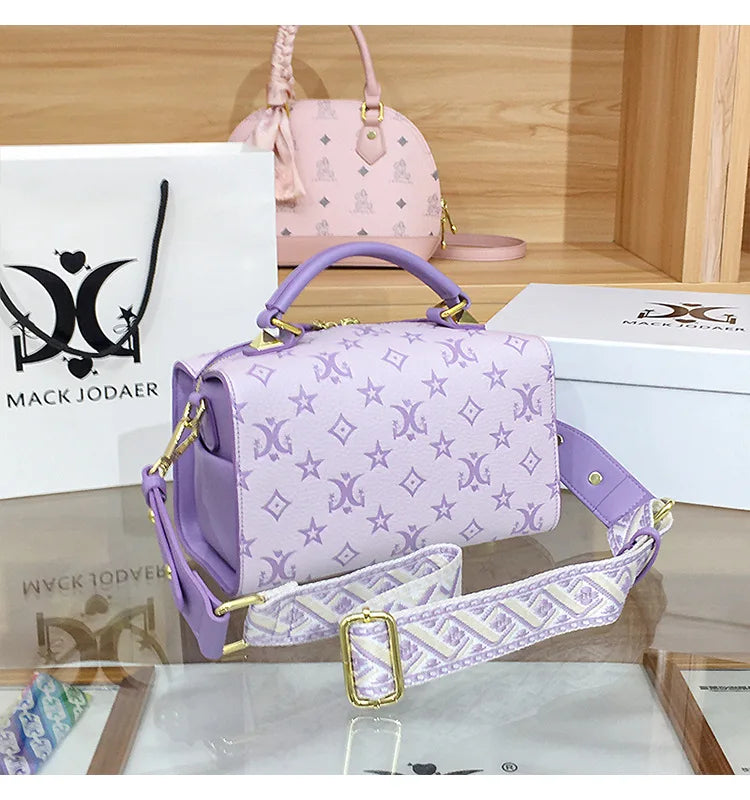Borsa Boston Chic Urbana alla Moda per Donna, Nuovo Stile 2025, Borsa a Tracolla con Motivi Floreali in Rilievo, Fodera in Poliestere