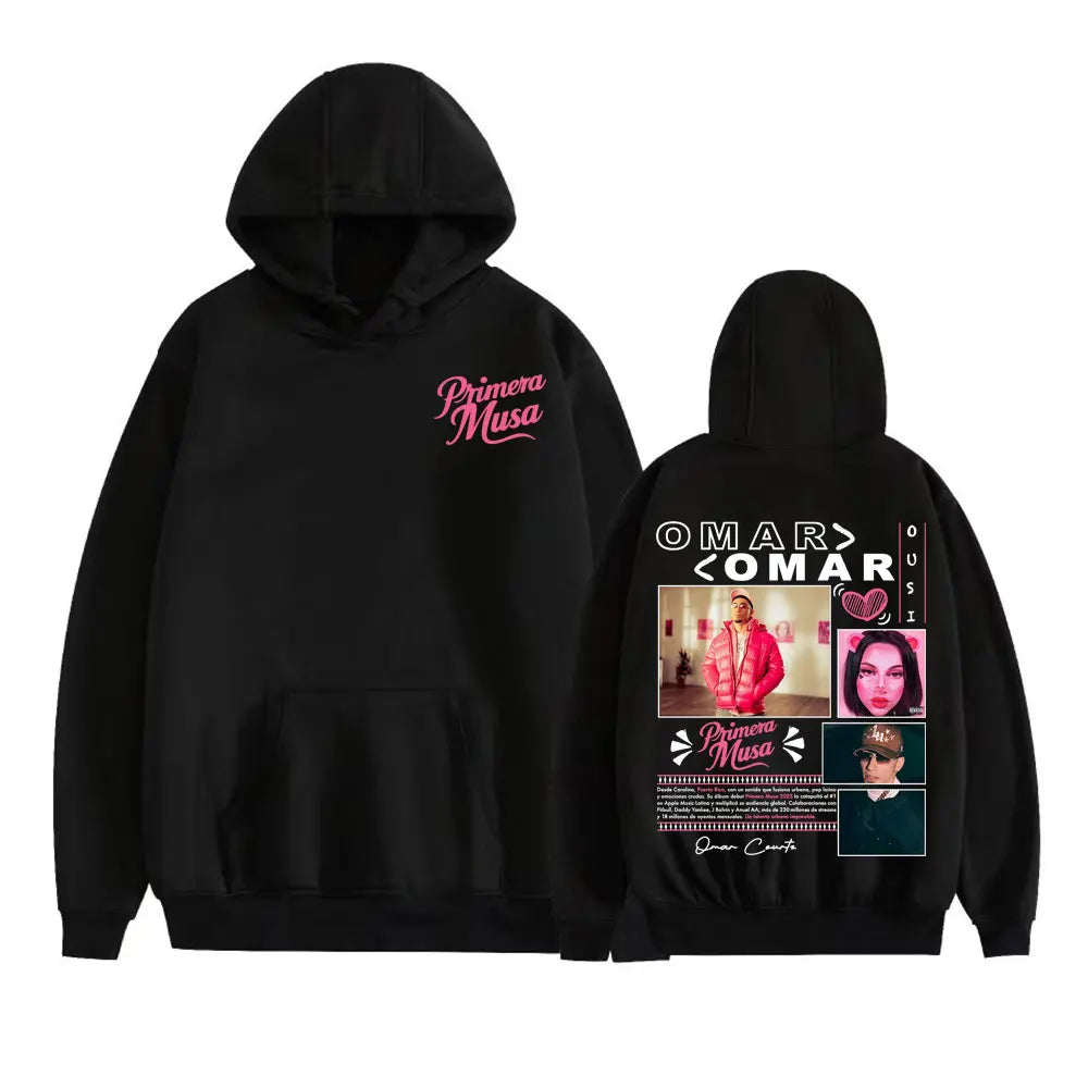 Omar Courtz Primera Musa Felpe con cappuccio grafiche Uomo Donna Abbigliamento Felpa moda Hip Hop Harajuku Felpa con cappuccio in pile casual Streetwear