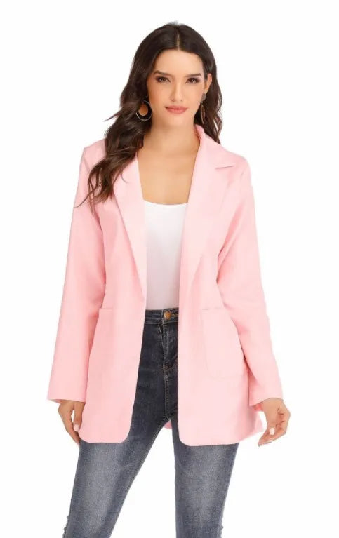 Blazer da Donna 2026 Nuovi Modelli a Maniche Lunghe Bianco Nero, Giacca Slim con Colletto a Risvolto, Blazer Femminile Q5596